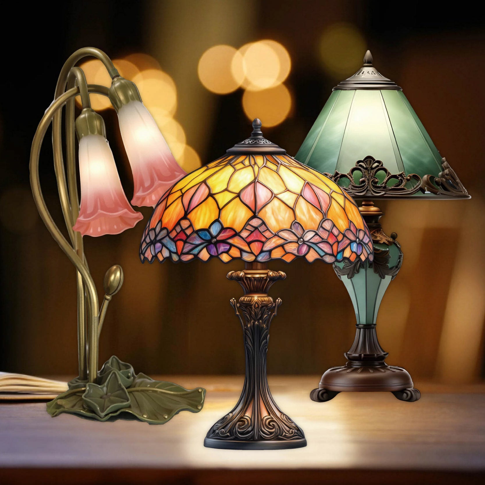 Vintage Table Lamp Paper Sticker