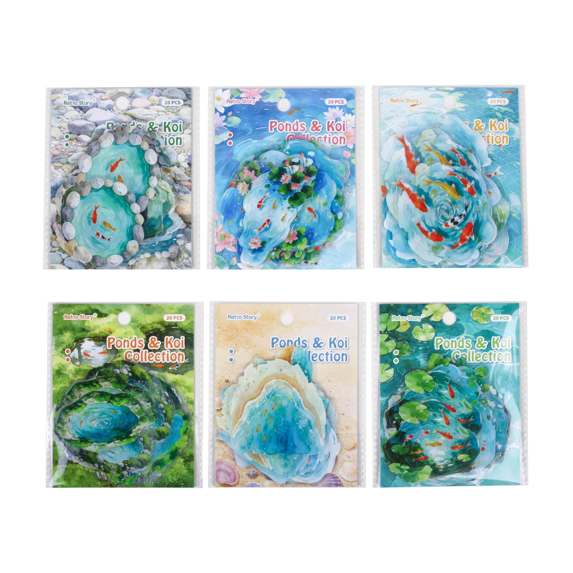 Clear Pond Reflecting Carp Sticker for journaling and scrapbooking