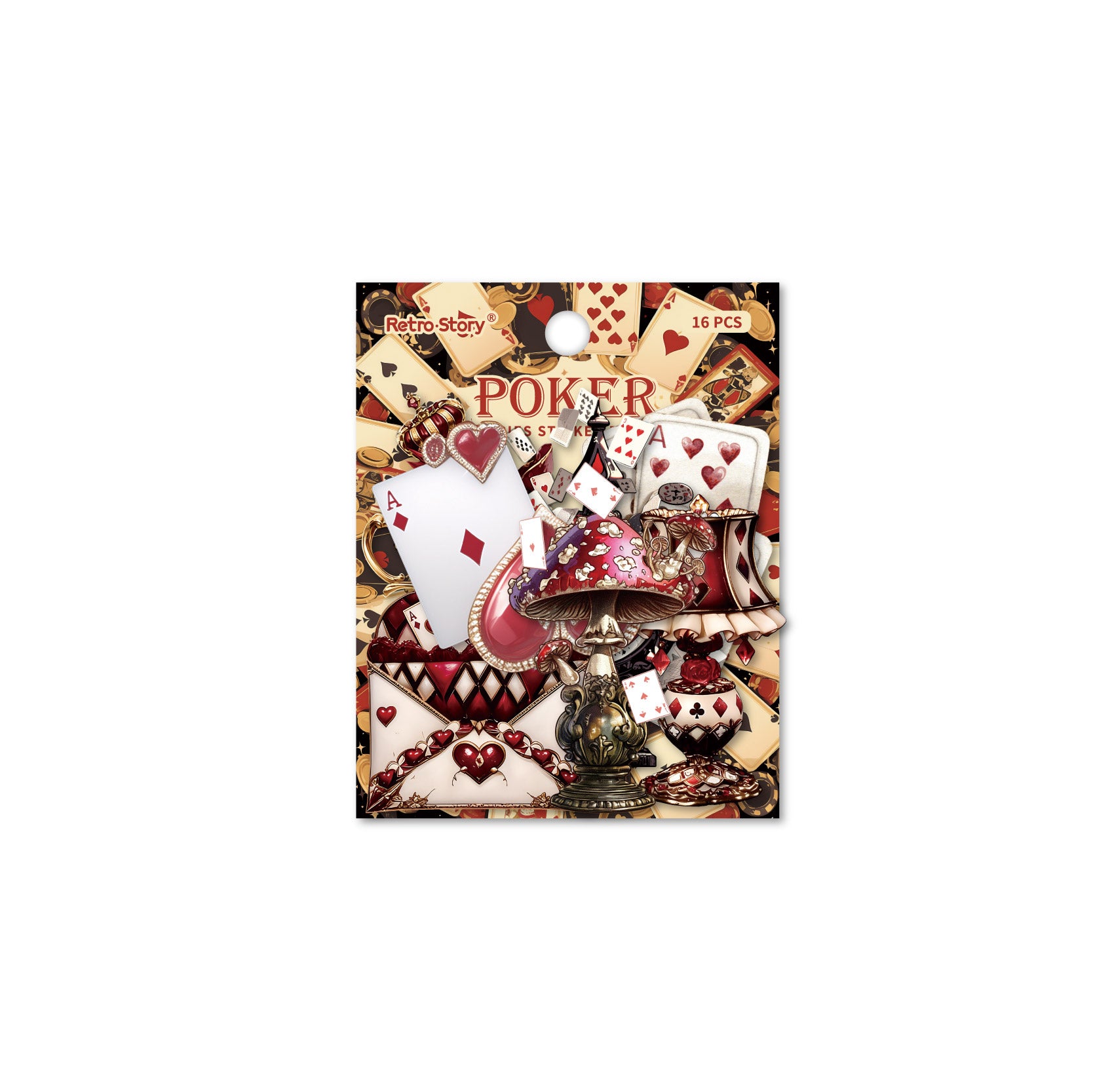 Playing Card Floral Theme Stickers for journaling and scrapbooking