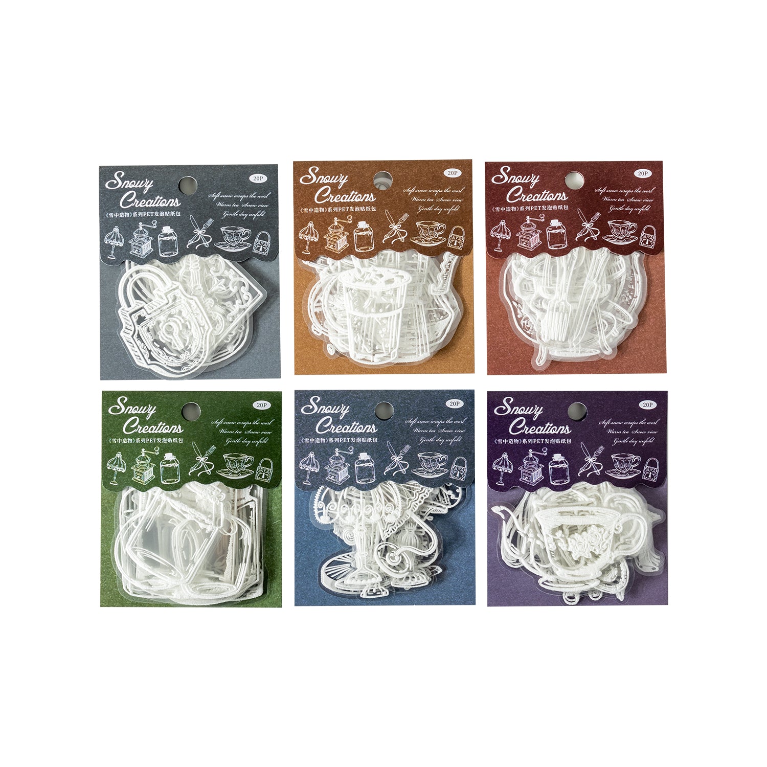 Snow-Creations series PET 3D foam stickers