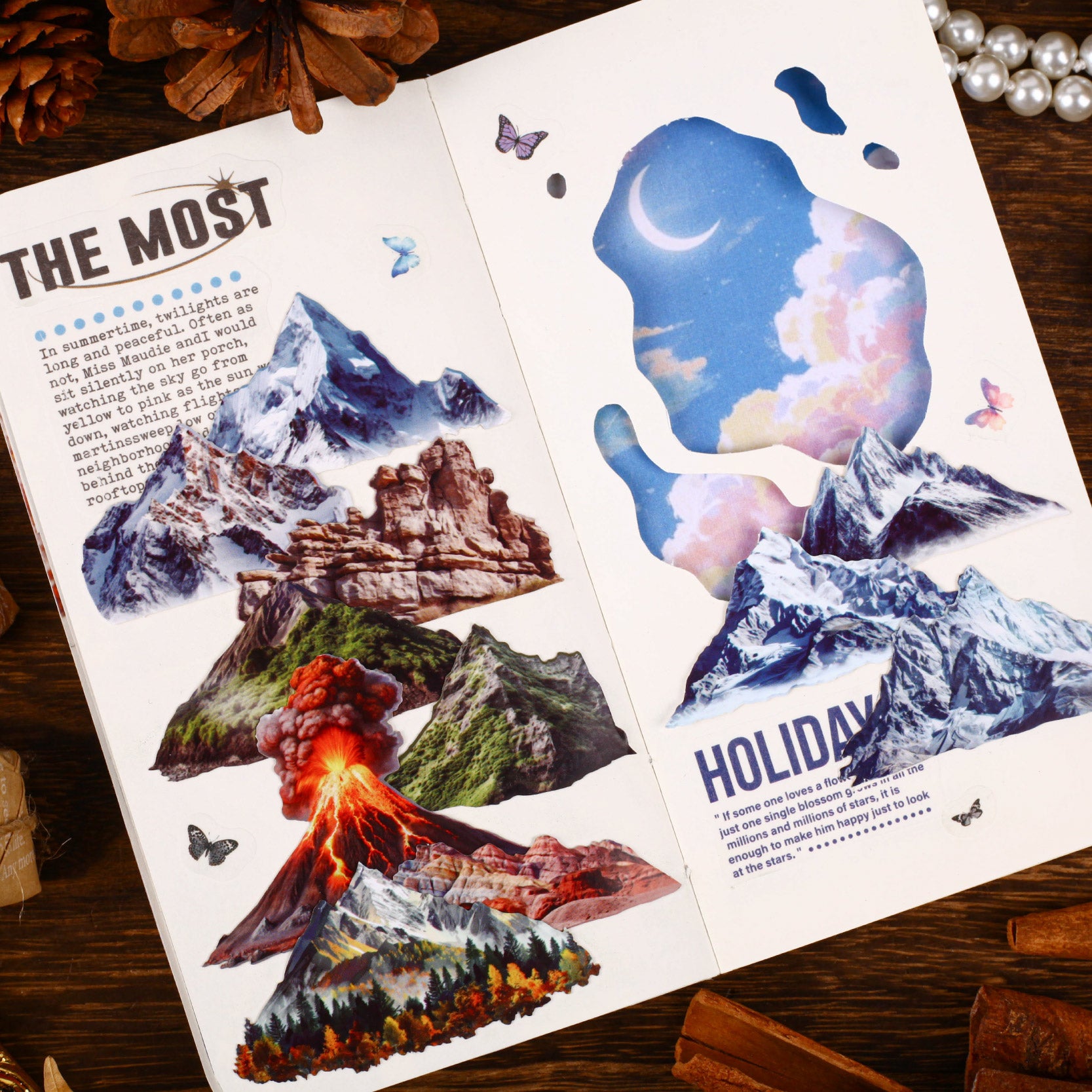 Mountain Paper Sticker for journaling and scrapbooking