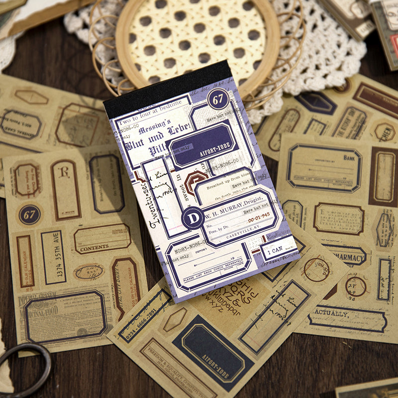 Label record memo Pad Sticker Book