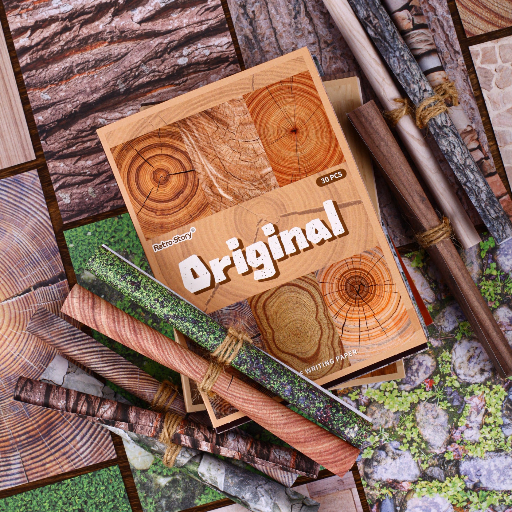 Vintage Trees Scrapbooking Paper