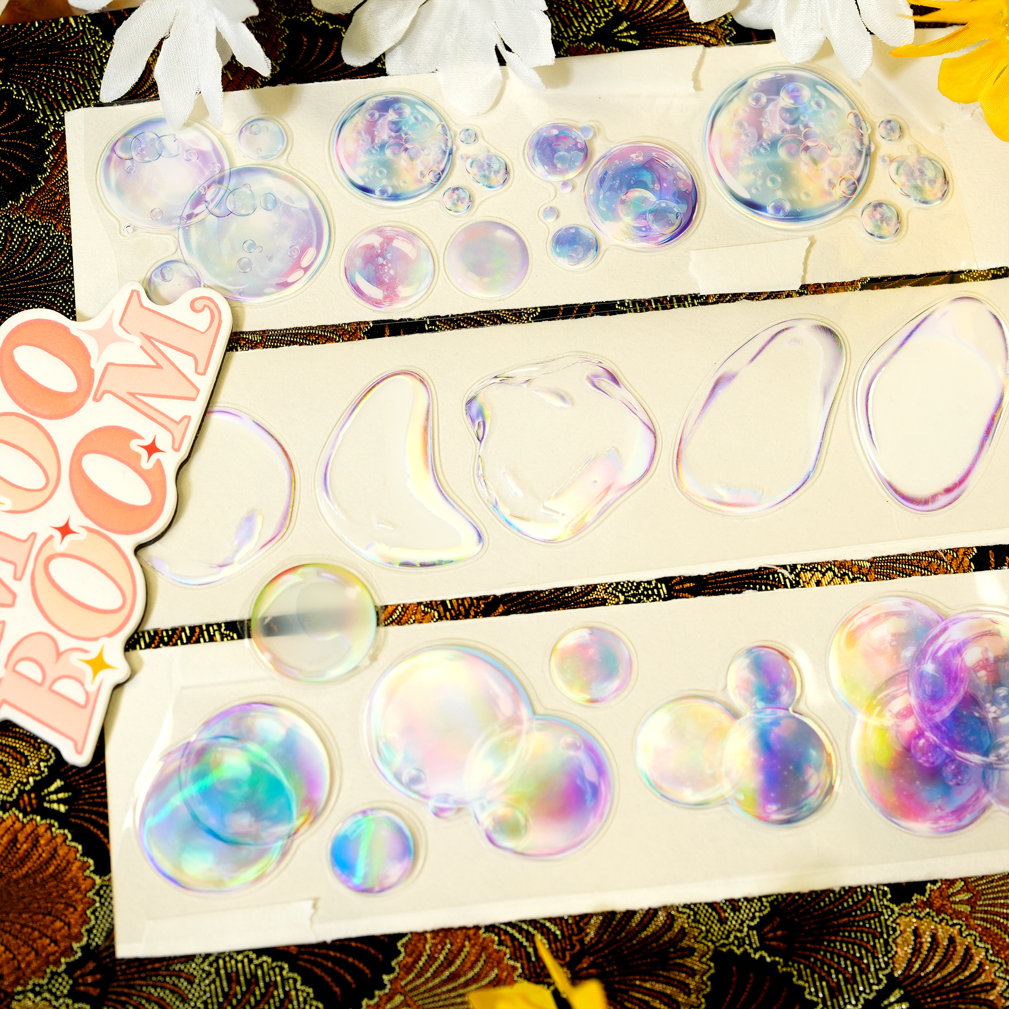 Rainbow Bubbles Rainbow Coating Pre-cut PET Tape | No.33 | MOOBOOM Design