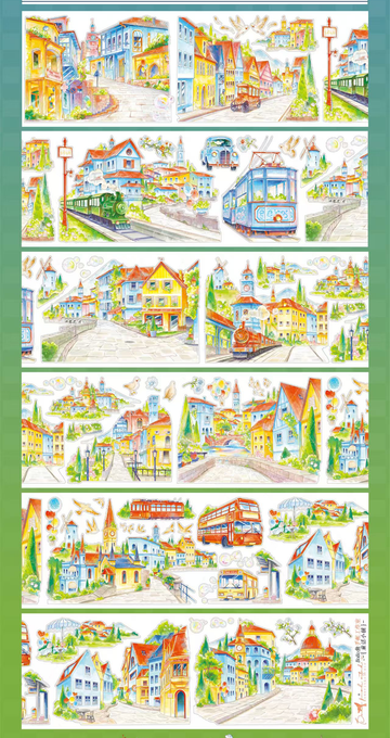 【BOBOYU】Fairytale Town Landscape Tape