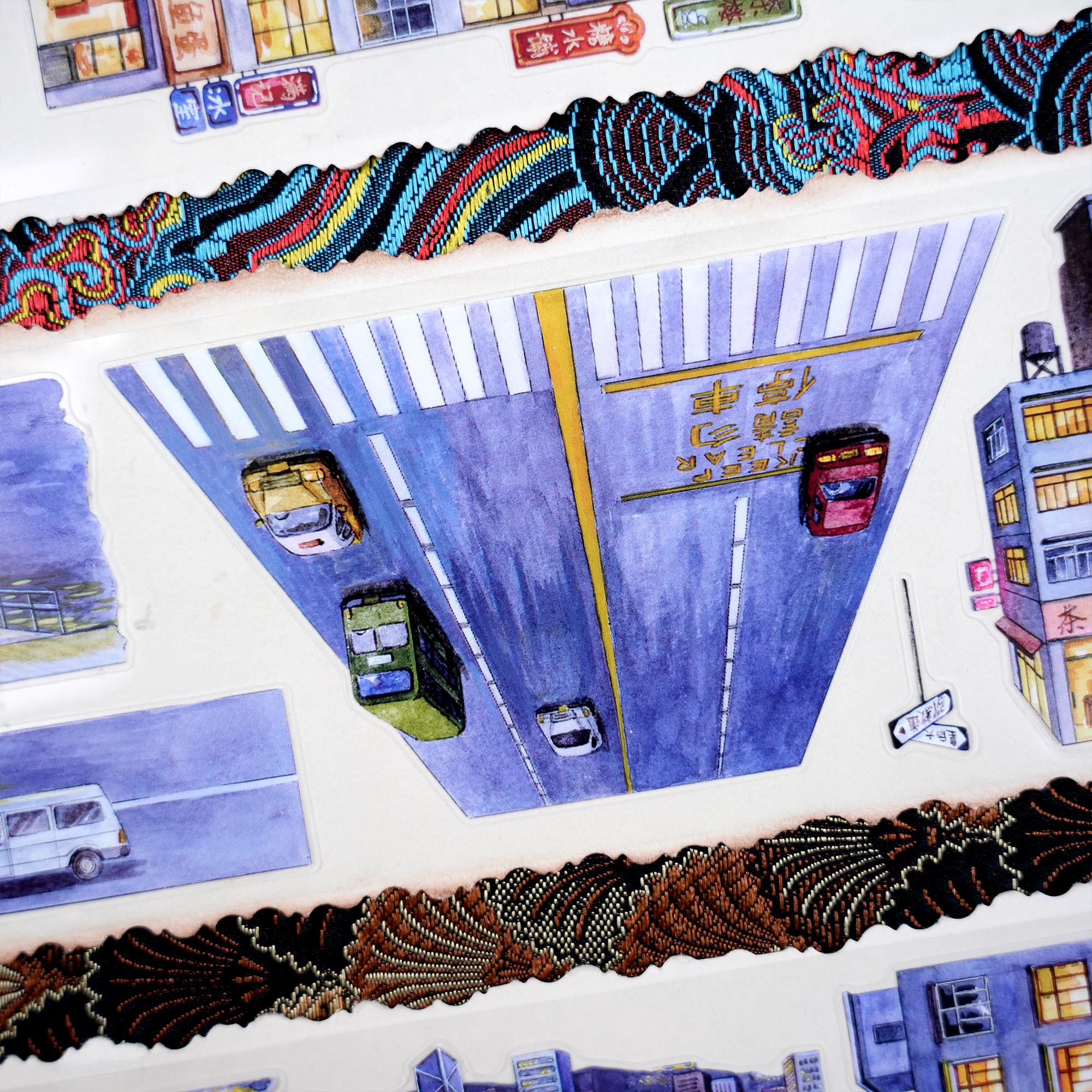 【MOOBOOM】Hong Kong Night  Pre-cut PET Landscaping Tape