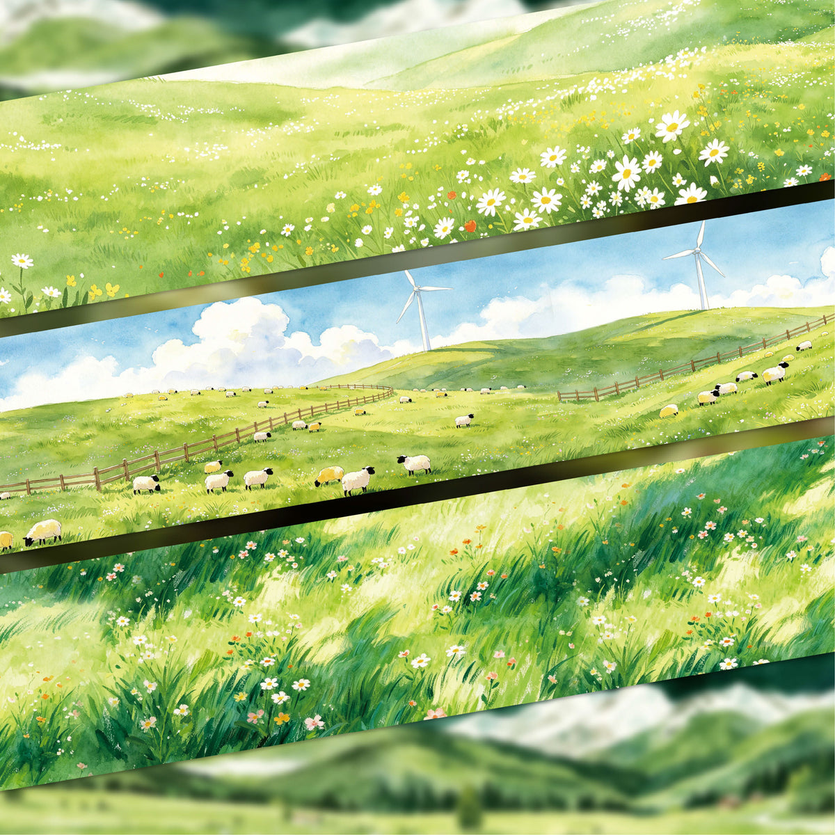 Green Field Stroll Landscape Tape