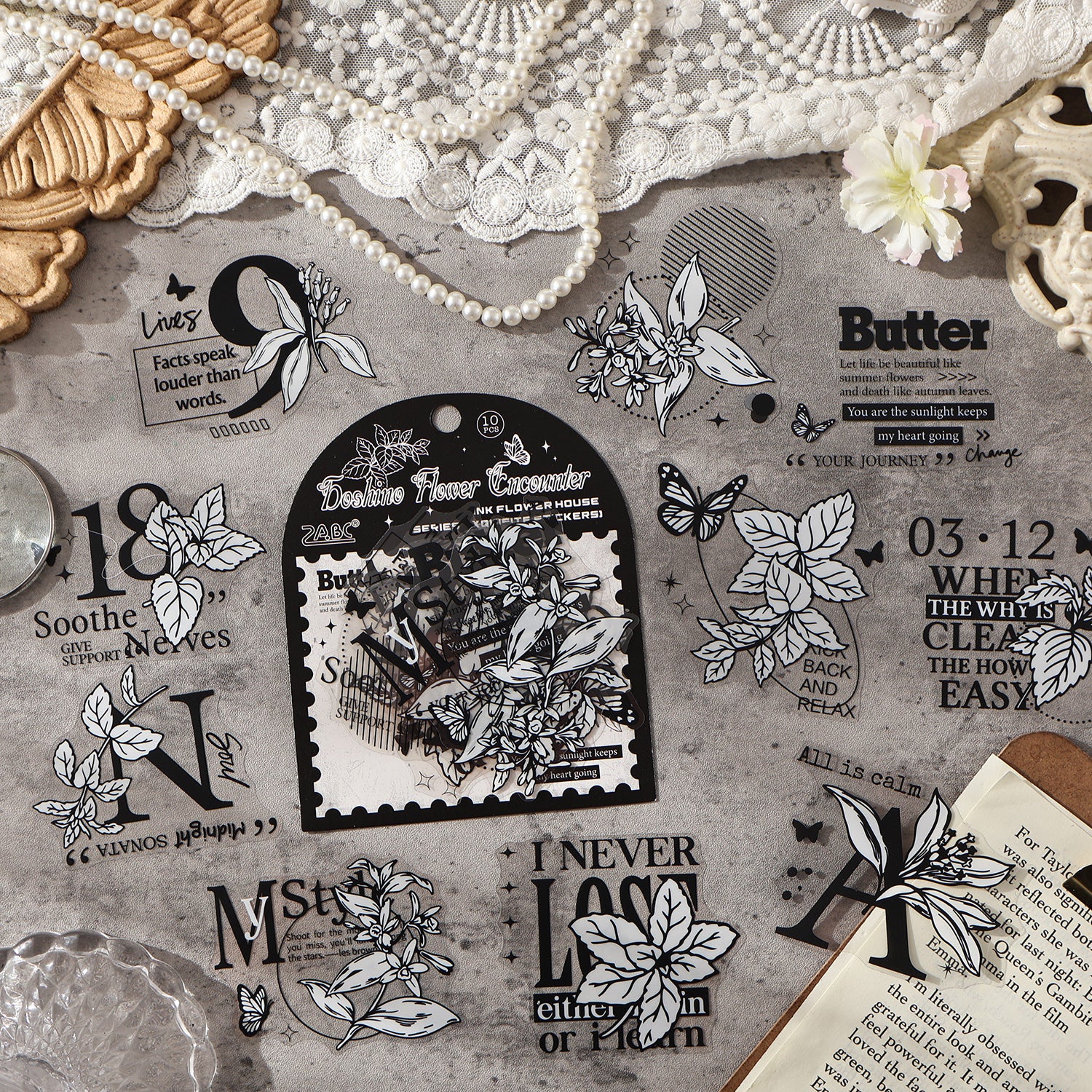 Ink Flower PET Sticker