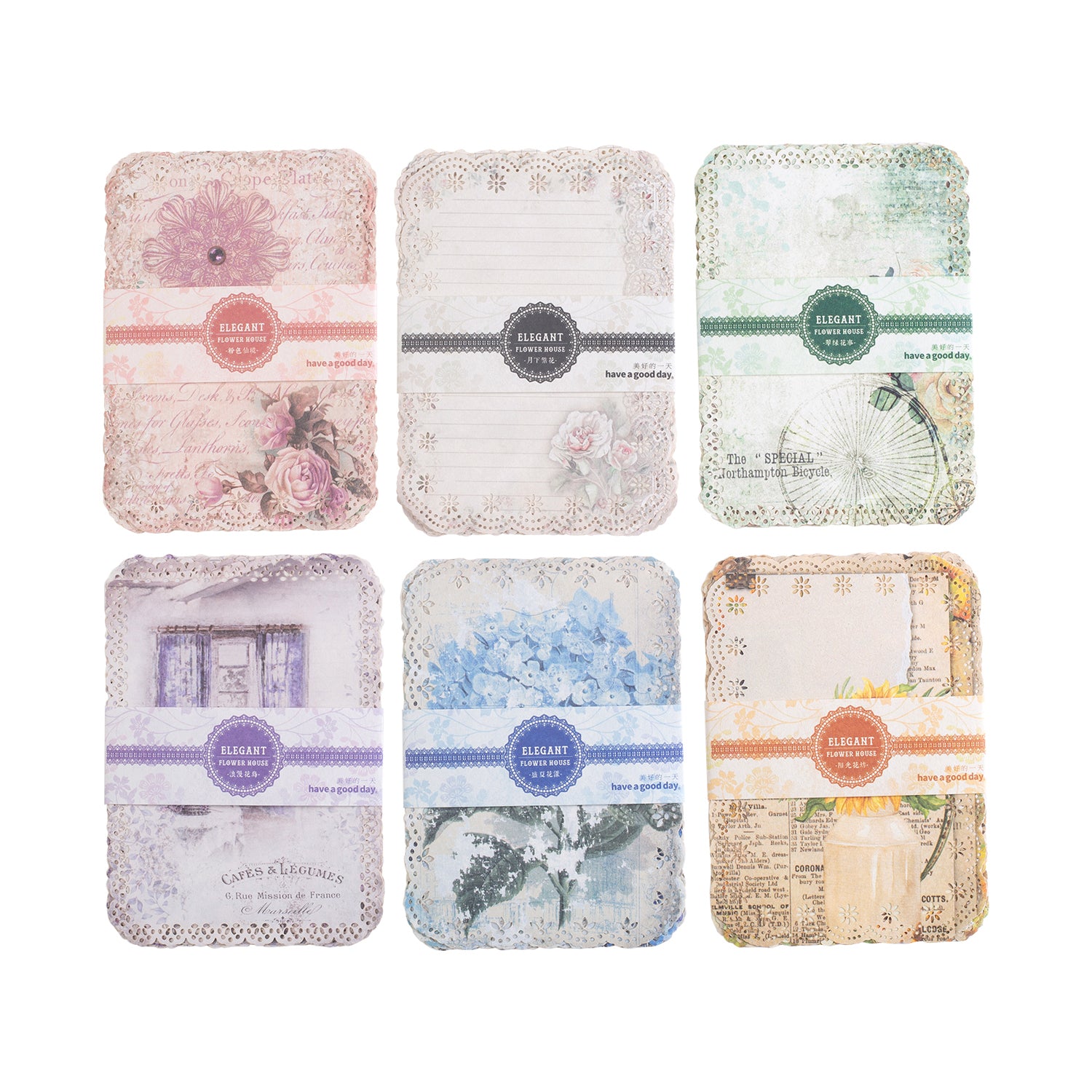 Elegant Flower House Scrapbook Paper