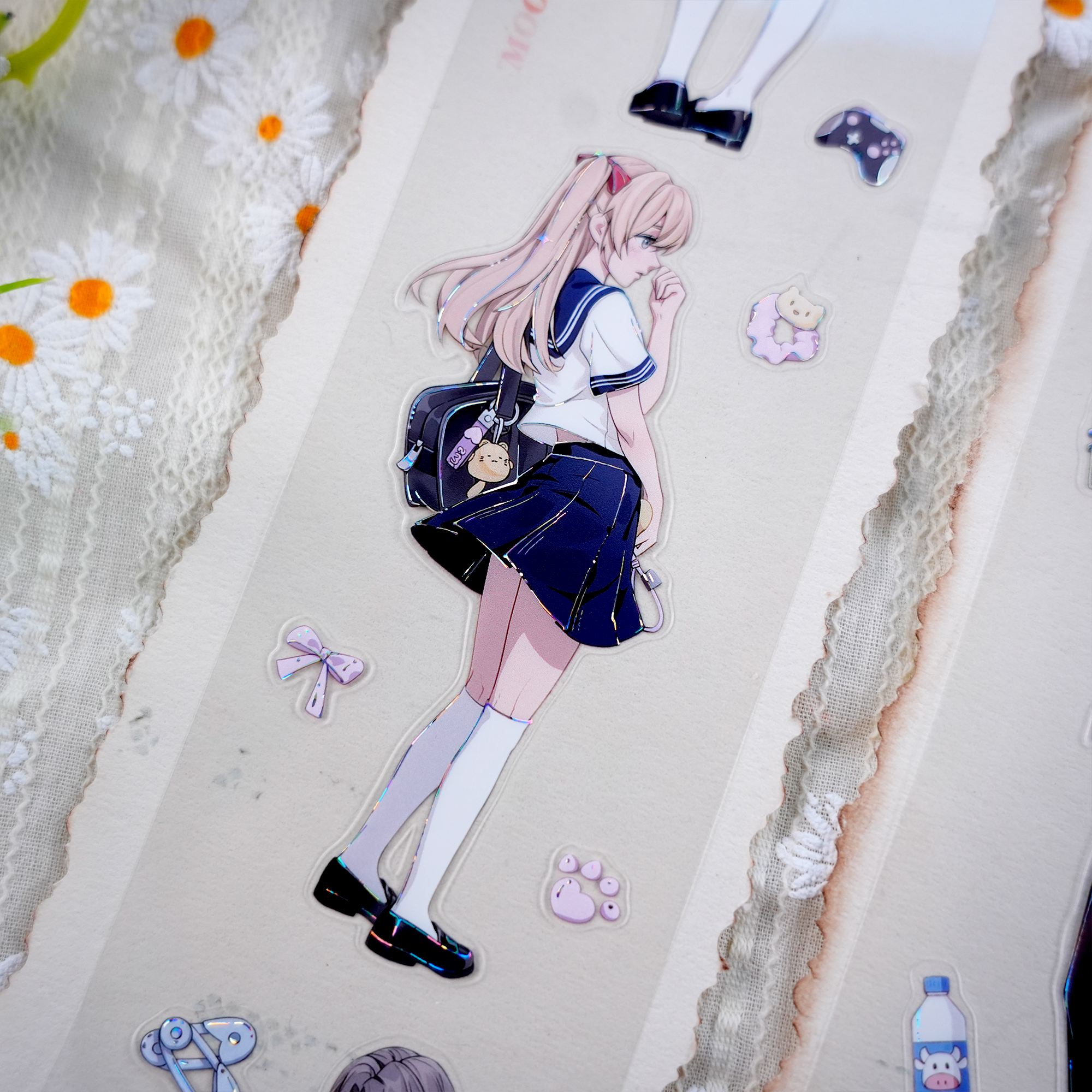 【MOOBOOM】School Days Character-themed Shell Light Foil PET Tapes