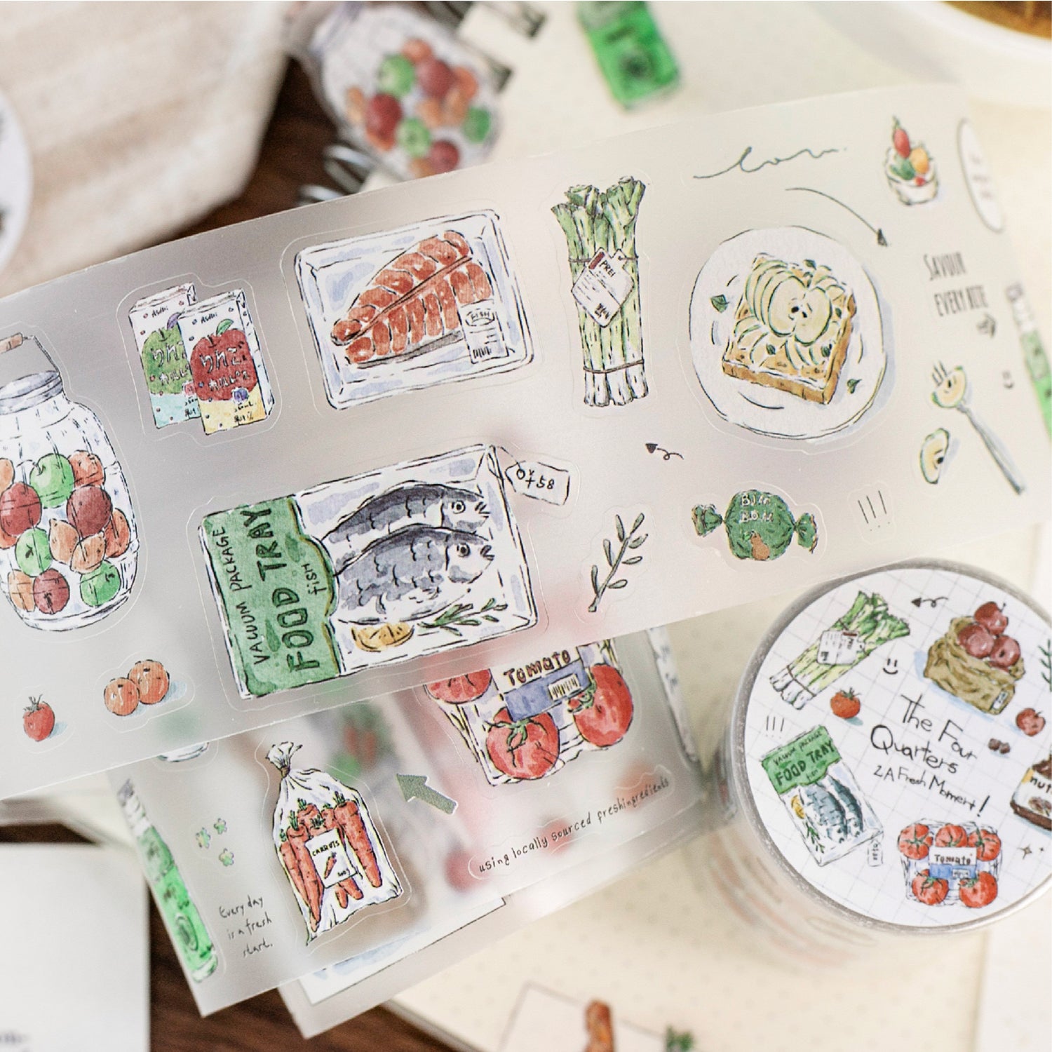 Four Periods of a Day Pre-cut PET Tape for Journaling | MOOBOOM