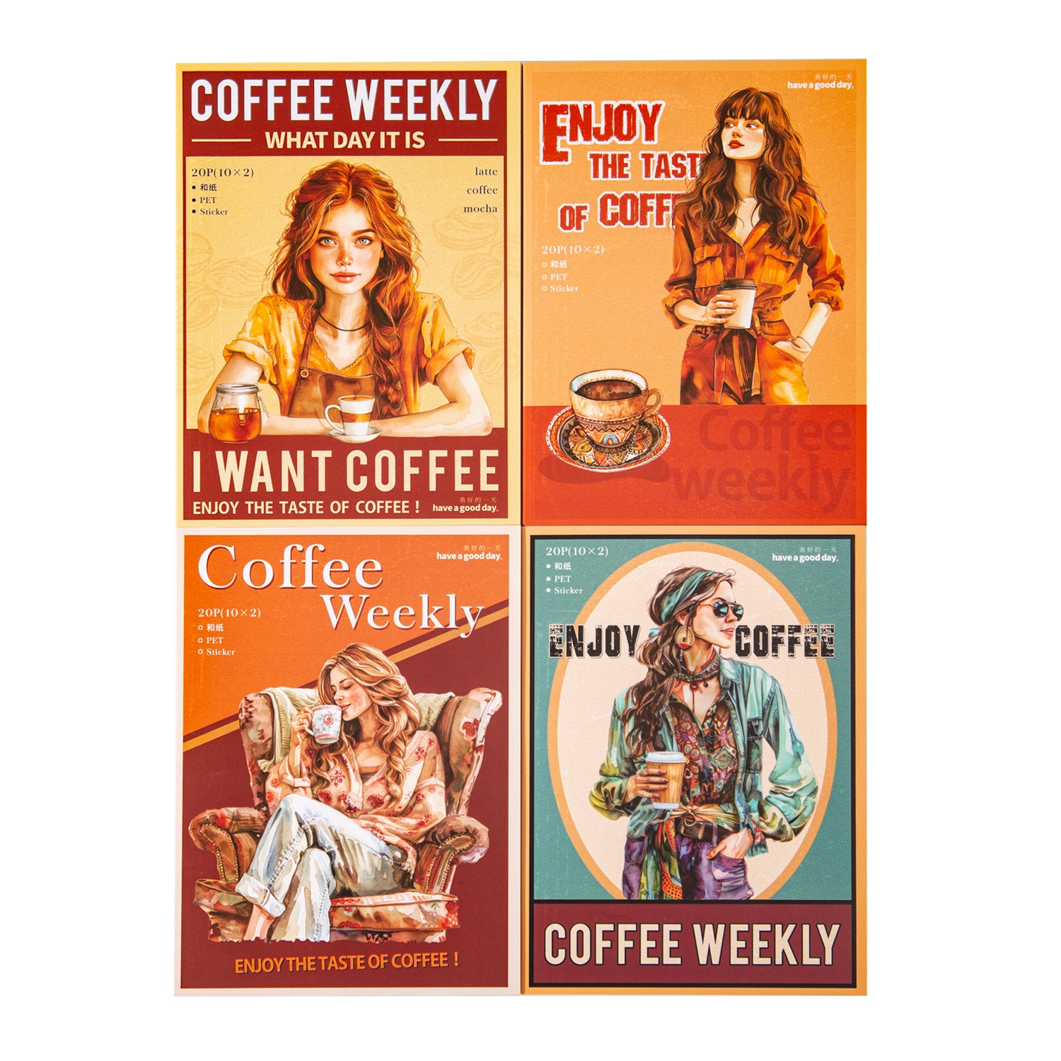 Coffee Weekly Pre-cut Sticker Book