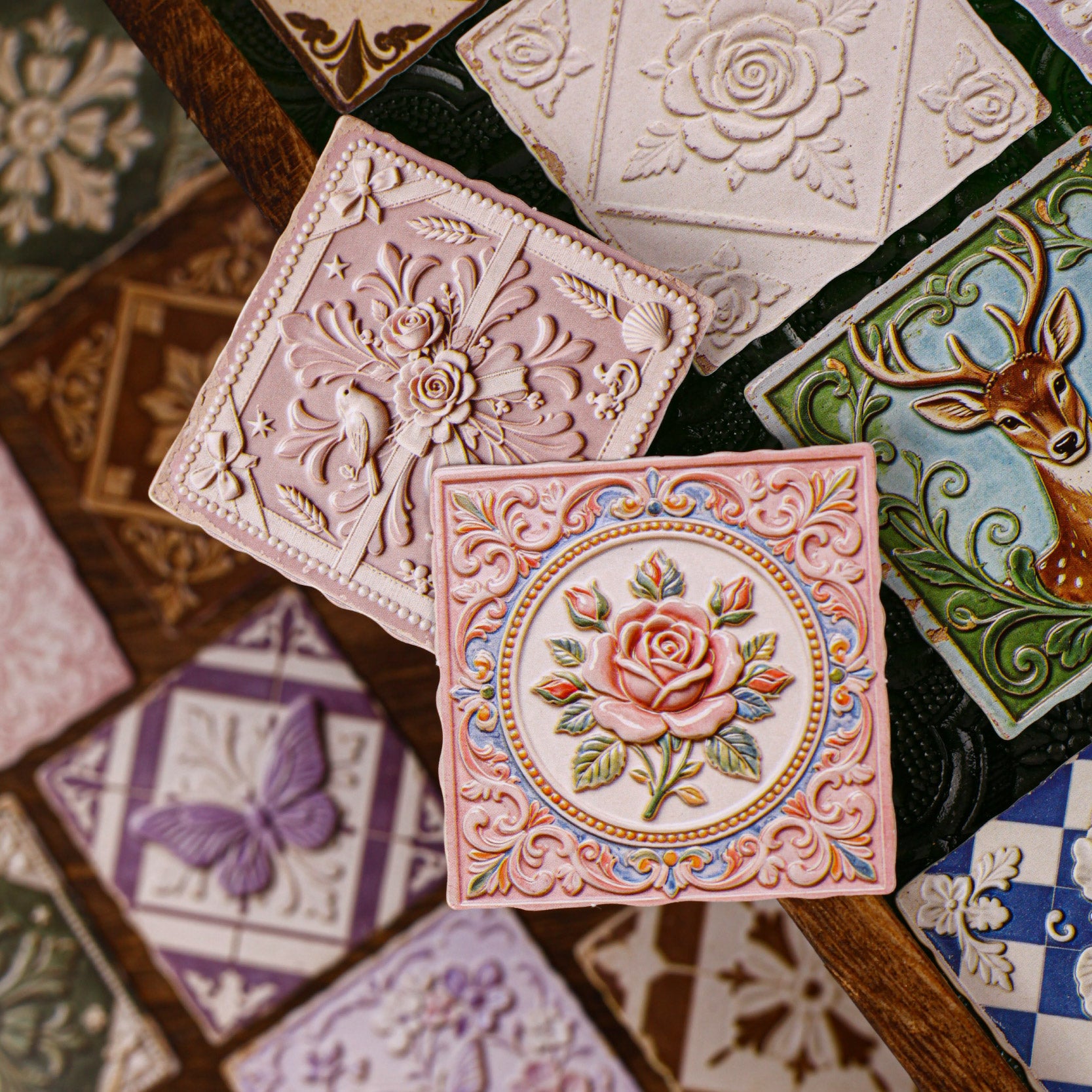 Embossed Tiles Sticker for Journaling | MOOBOOM