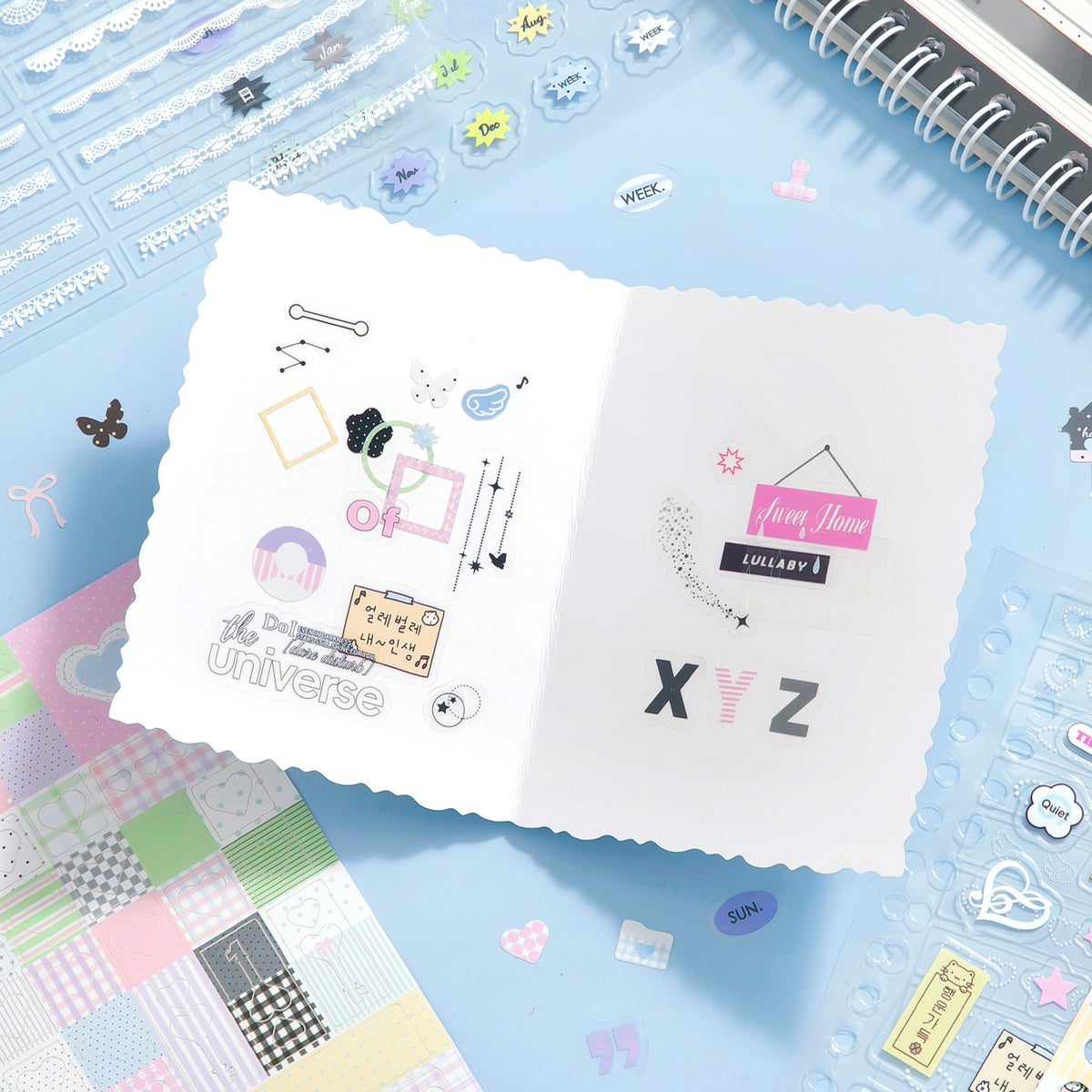 Deco Dual-material Basic Shapes Pre-cut Sticker Book