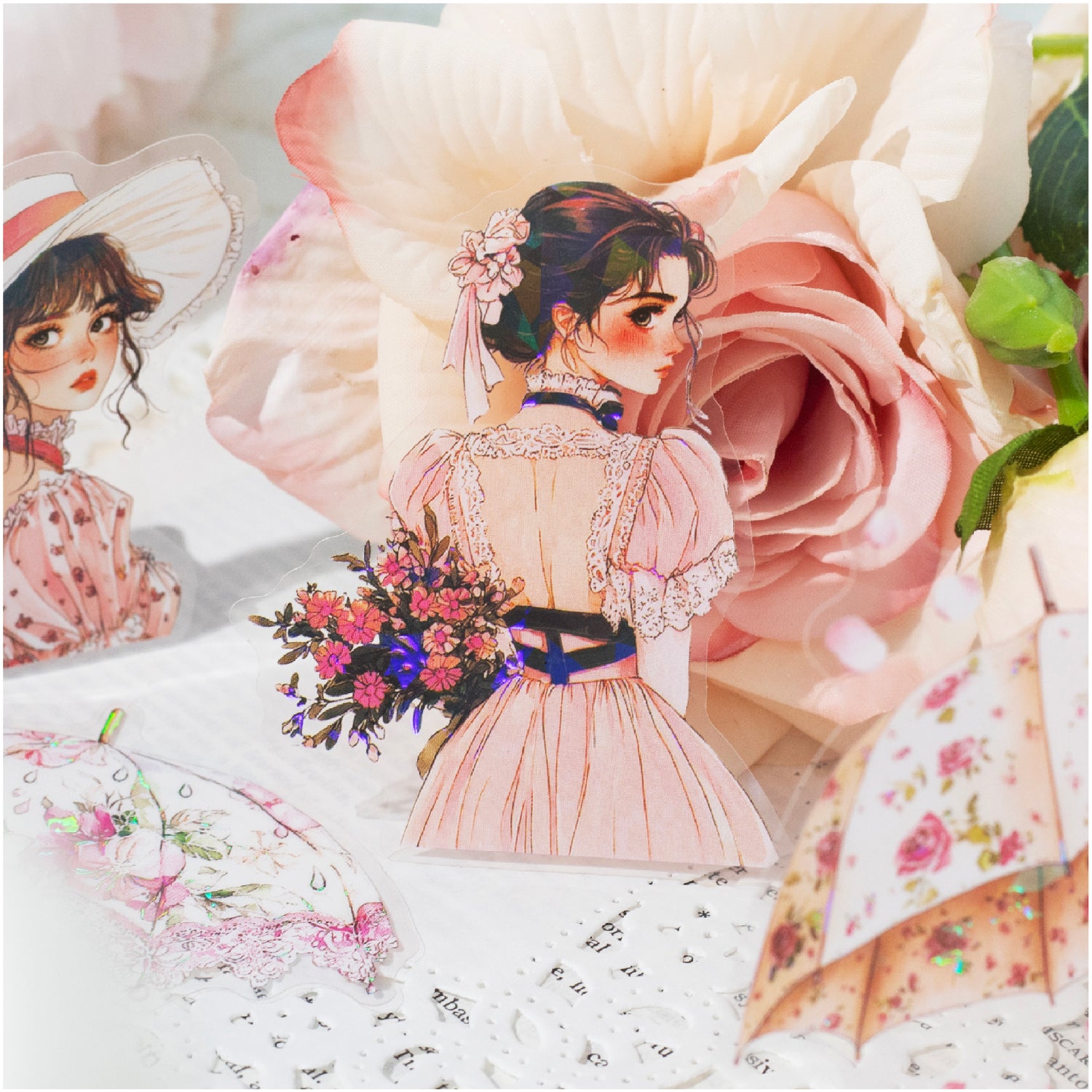 Rainy-day Beauty PET Sticker