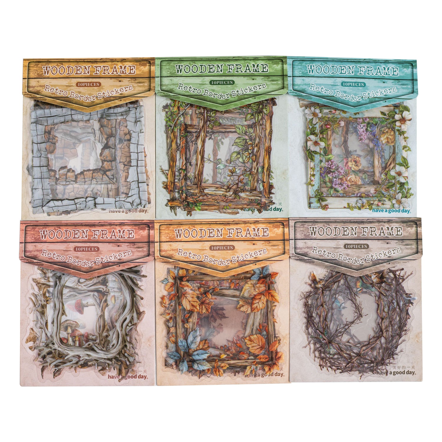 Forest Language Wooden Frame PET Sticker