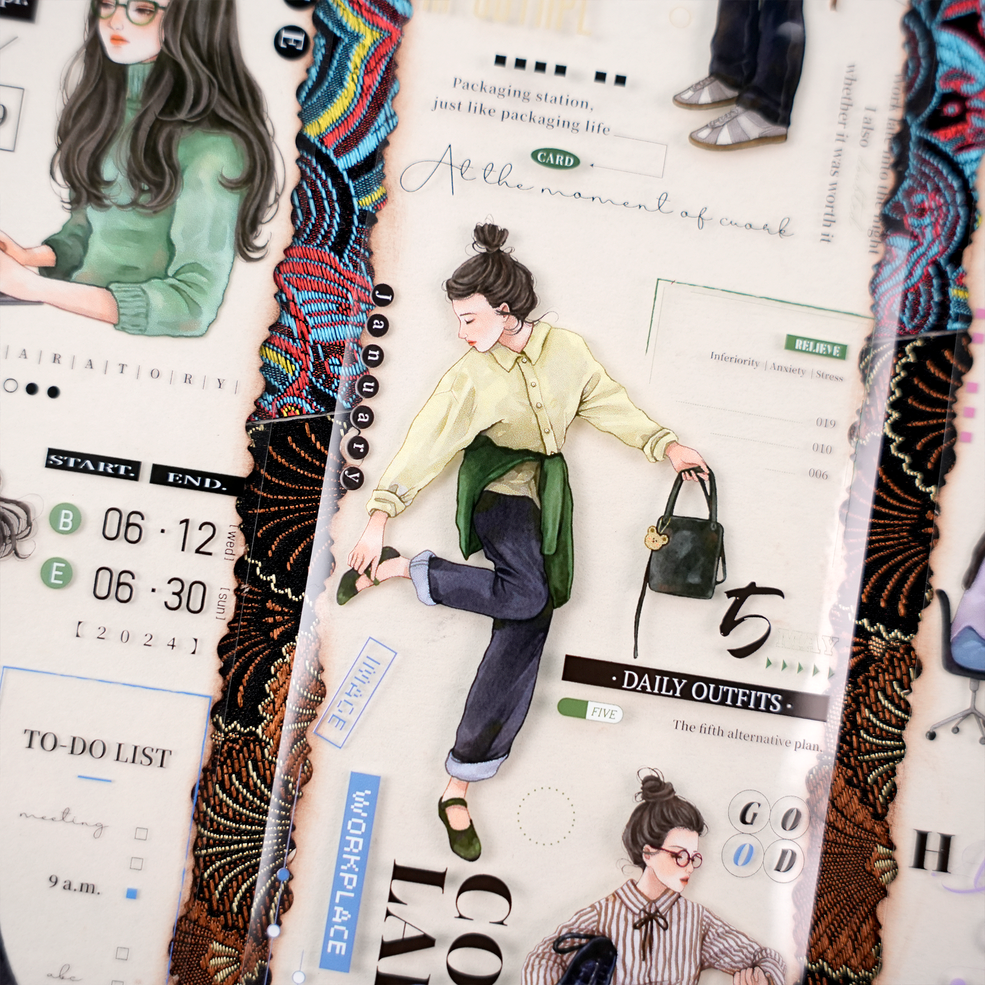 【MOOD】Work Moment Character PET Tape