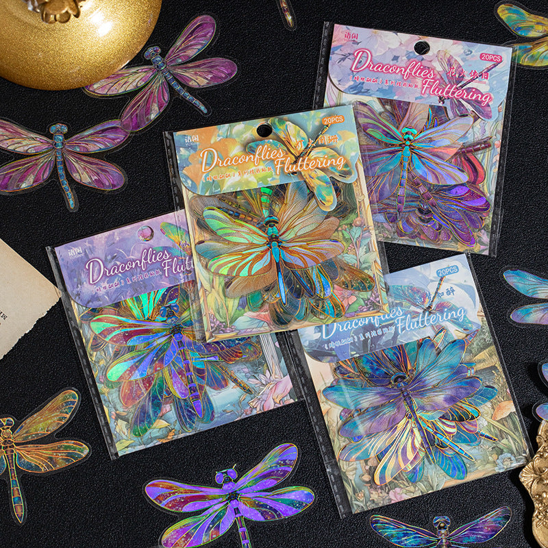 Colorful Dragonfly PET Sticker
