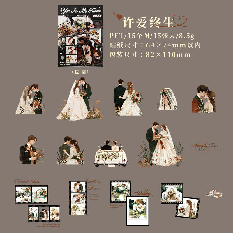 Life with You Couples Themed Character PET Stickers