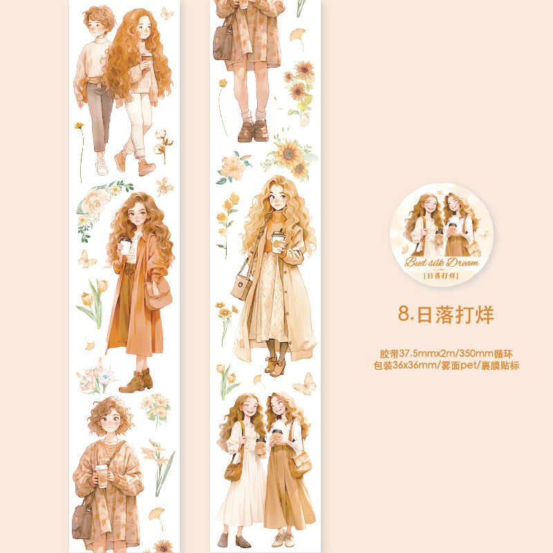 Girl Holding Flowers PET Tape