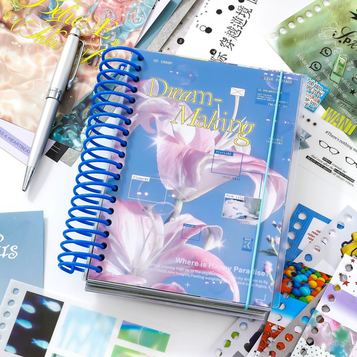 Magazine-style Spiral Sticker Book 30pcs
