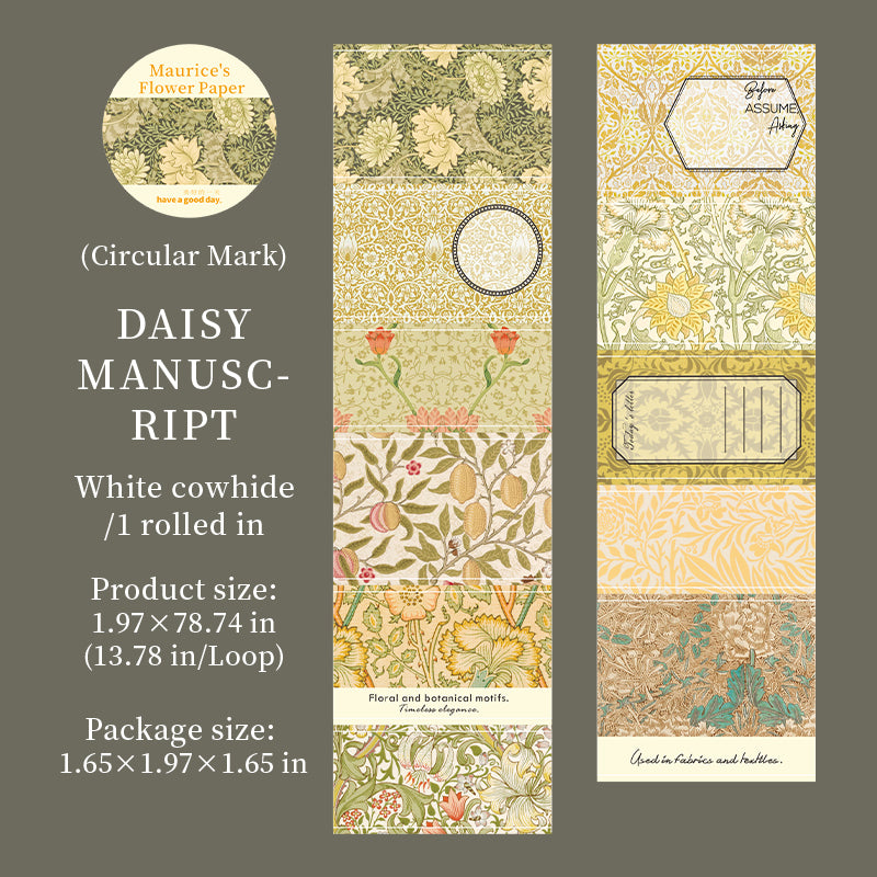 Vintage Floral Background Washi Tape