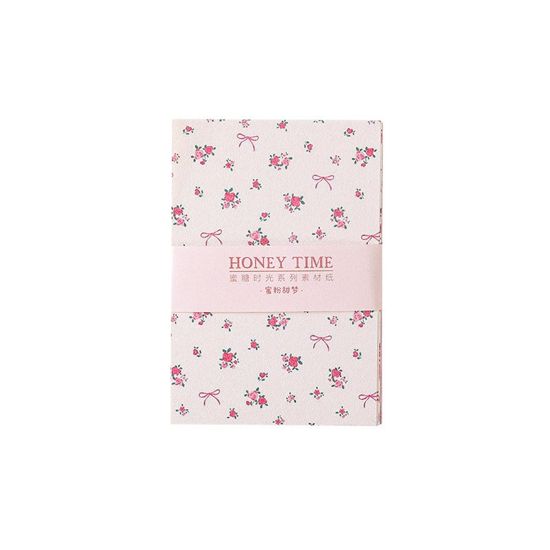 Plaid with Floral Print Scrapbooking Paper