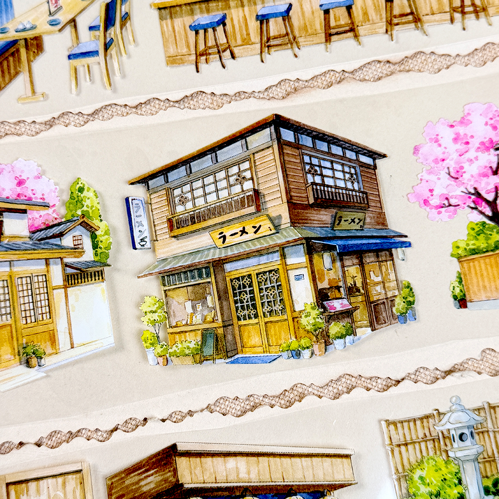【MOOBOOM】Japanese Restaurant Pre-cut Landscape PET Tape