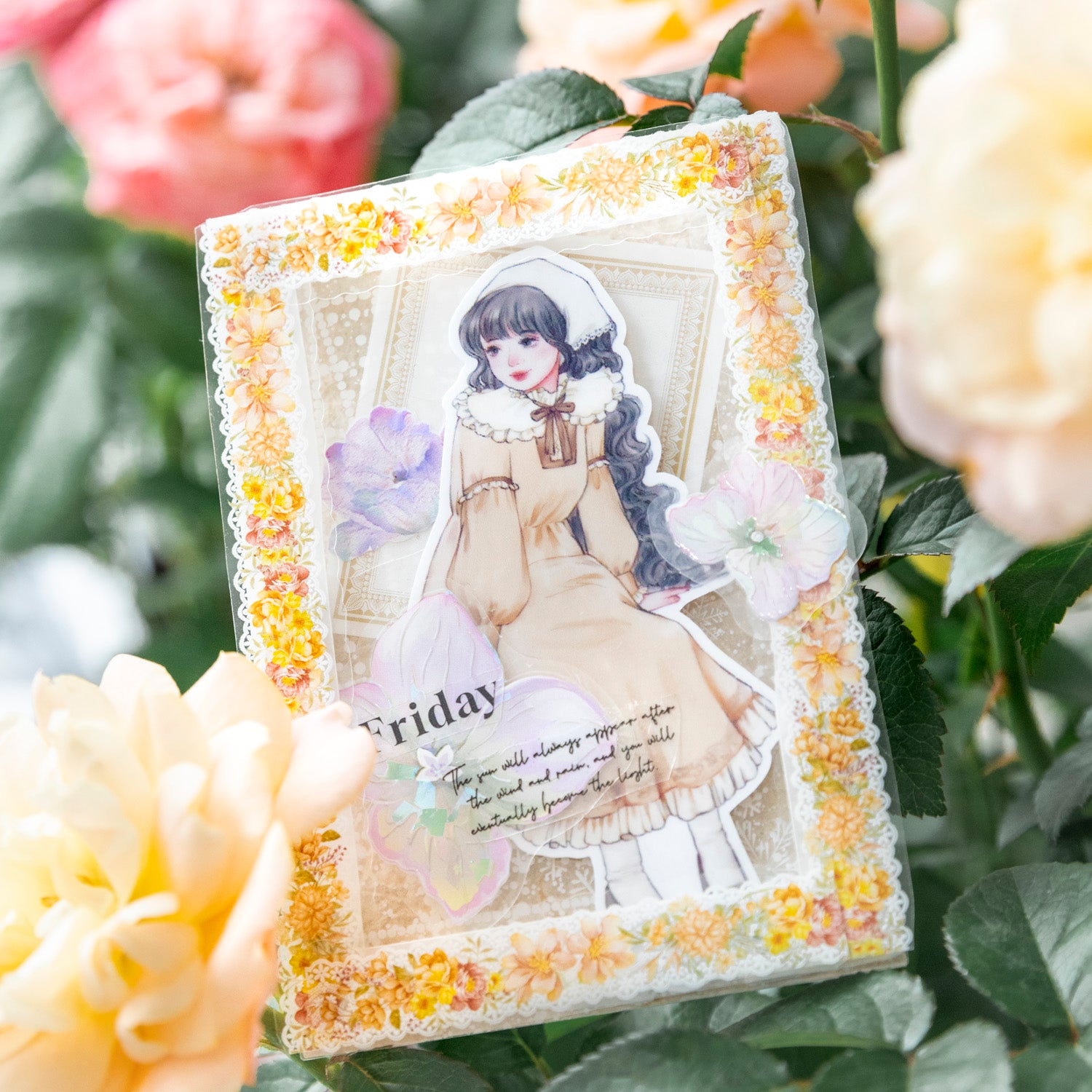 Long Lace Flower Stickers