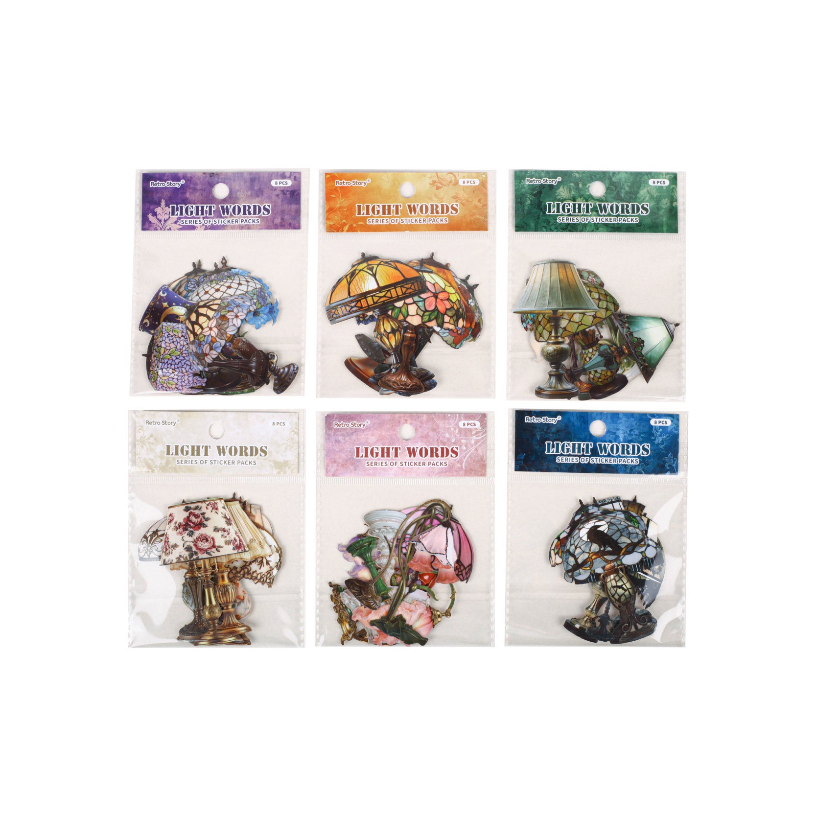 Vintage Table Lamp Paper Sticker