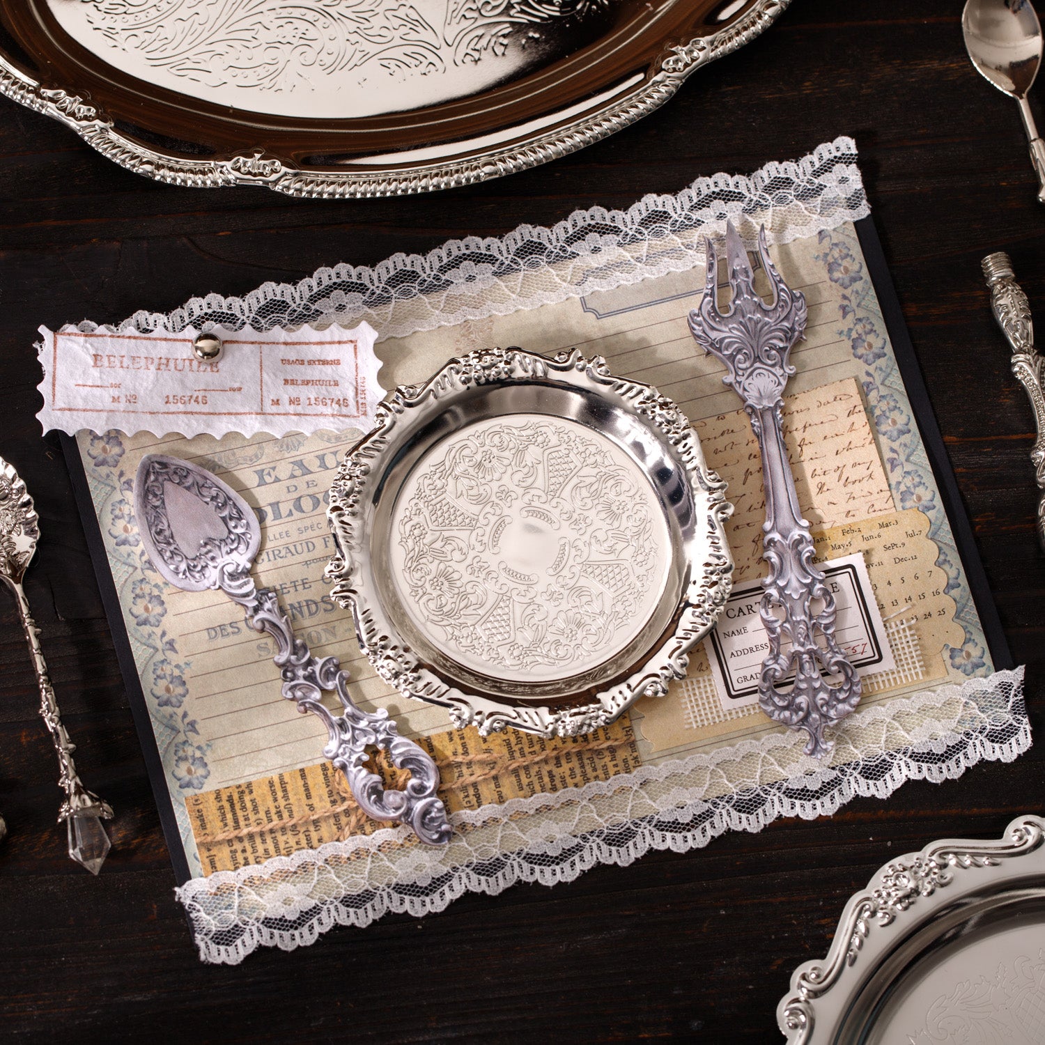 Classical Tableware Hard Card Sticker