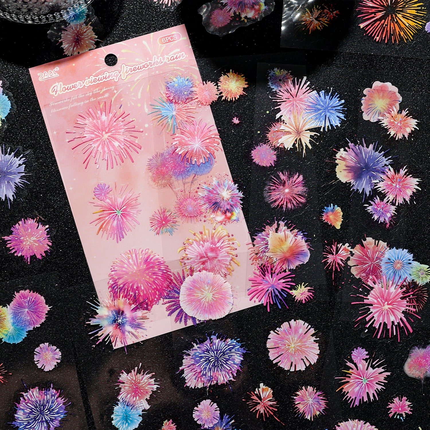 Fireworks and Flowing Light PET Sticker