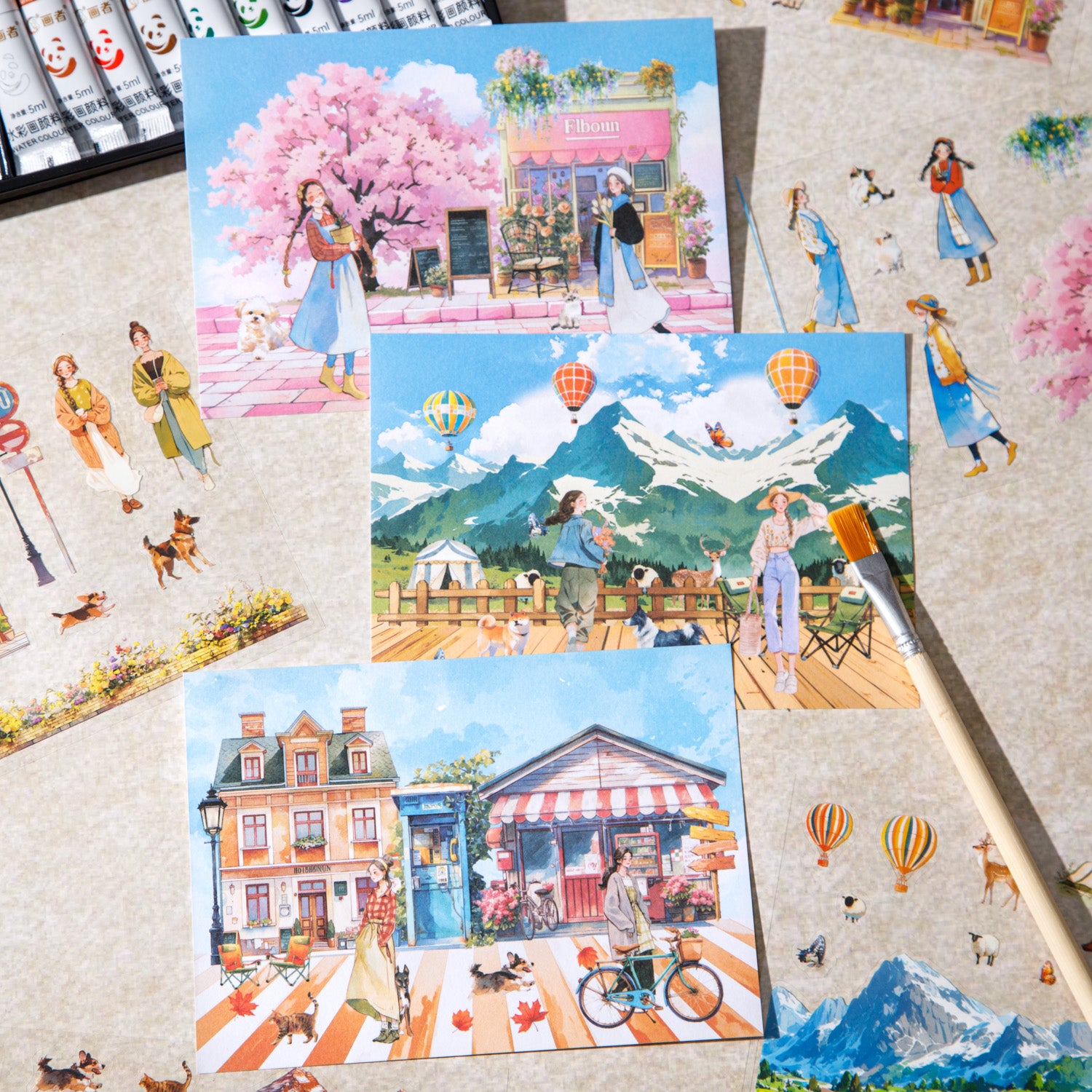 Leisurely Holidoy Landscaping Sticker Book