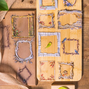 Forest Language Wooden Frame PET Sticker
