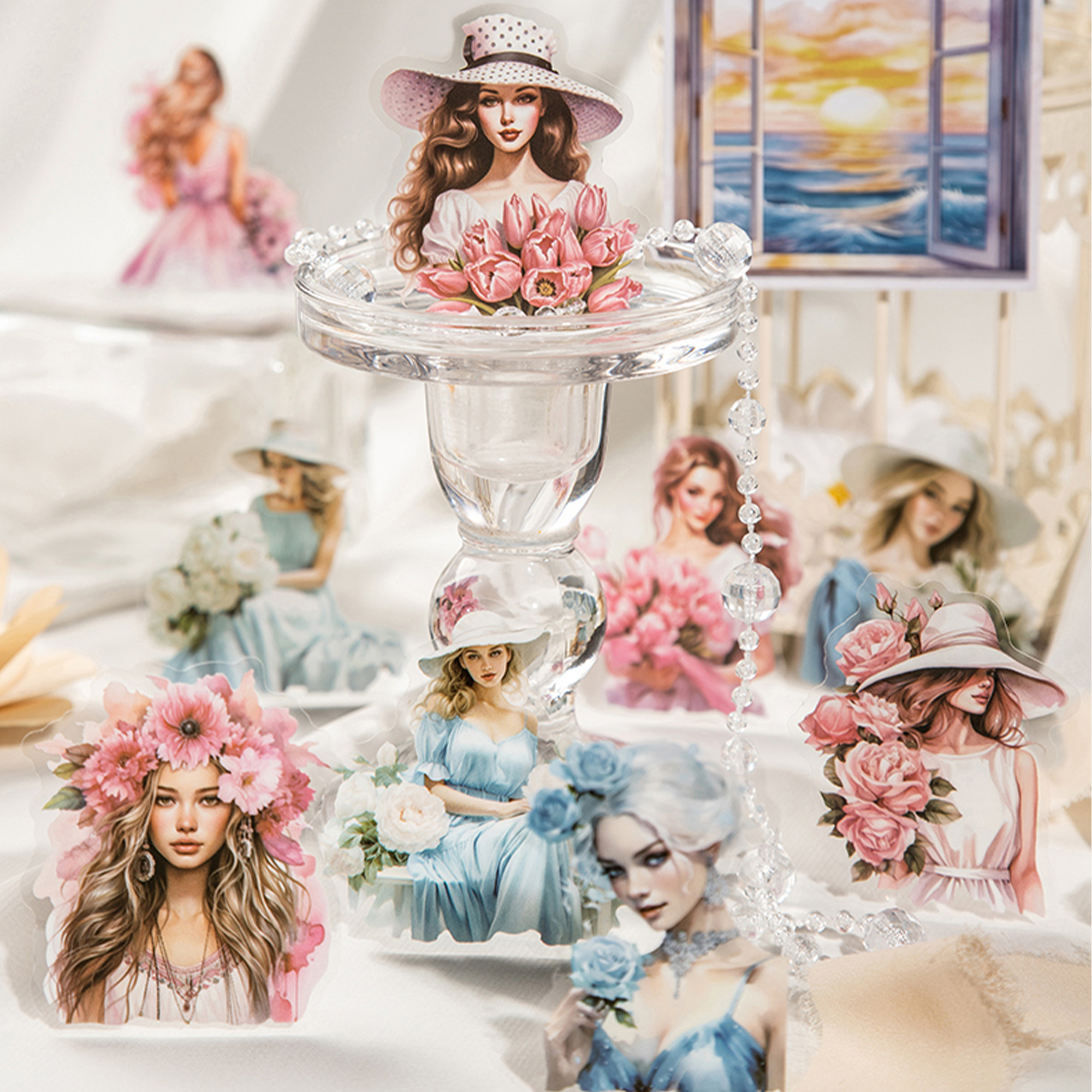 Flowery Girl PET Sticker