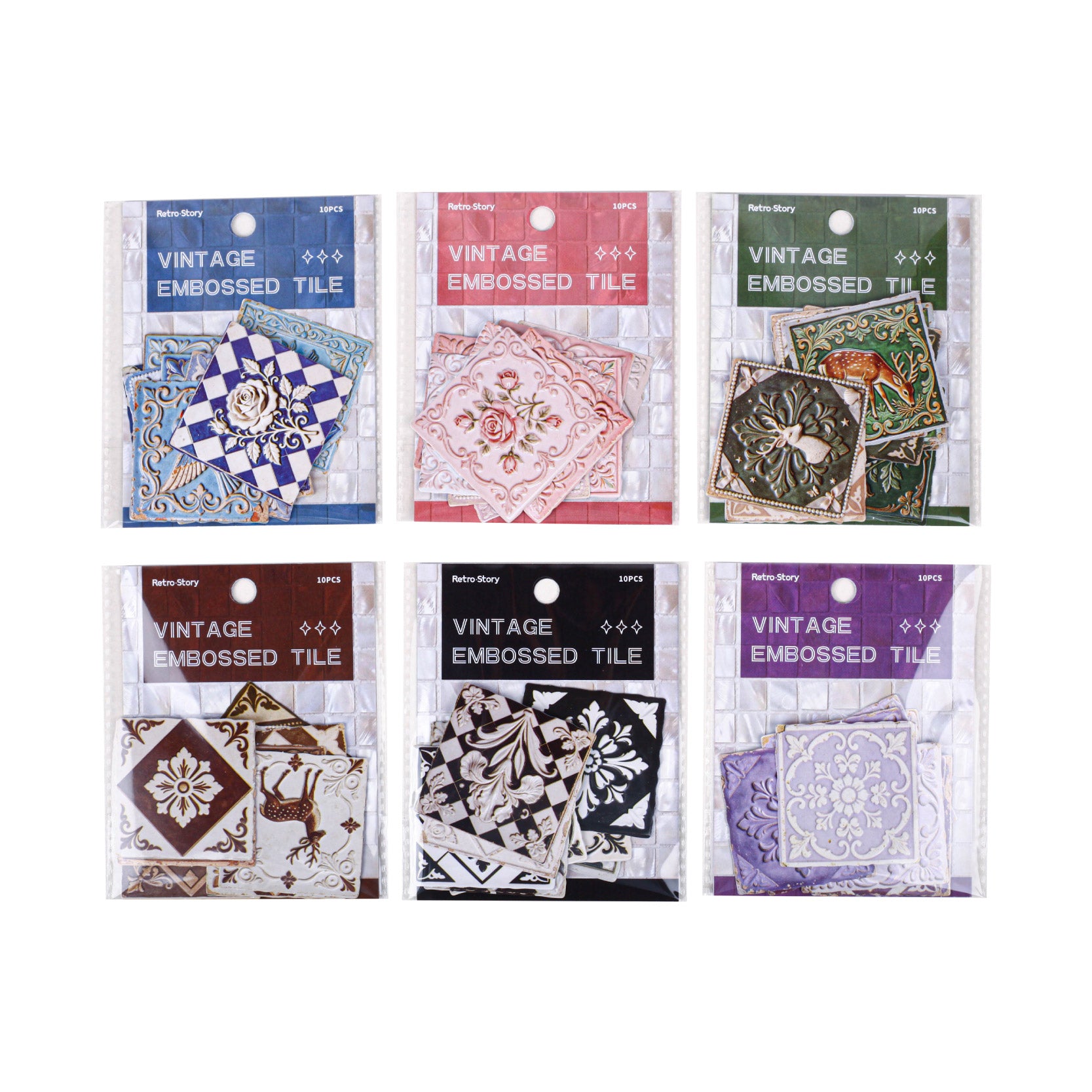Embossed Tiles Sticker for Journaling | MOOBOOM