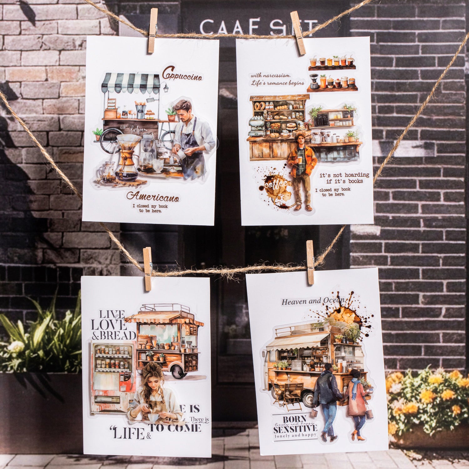 Coffee Market PET Sticker