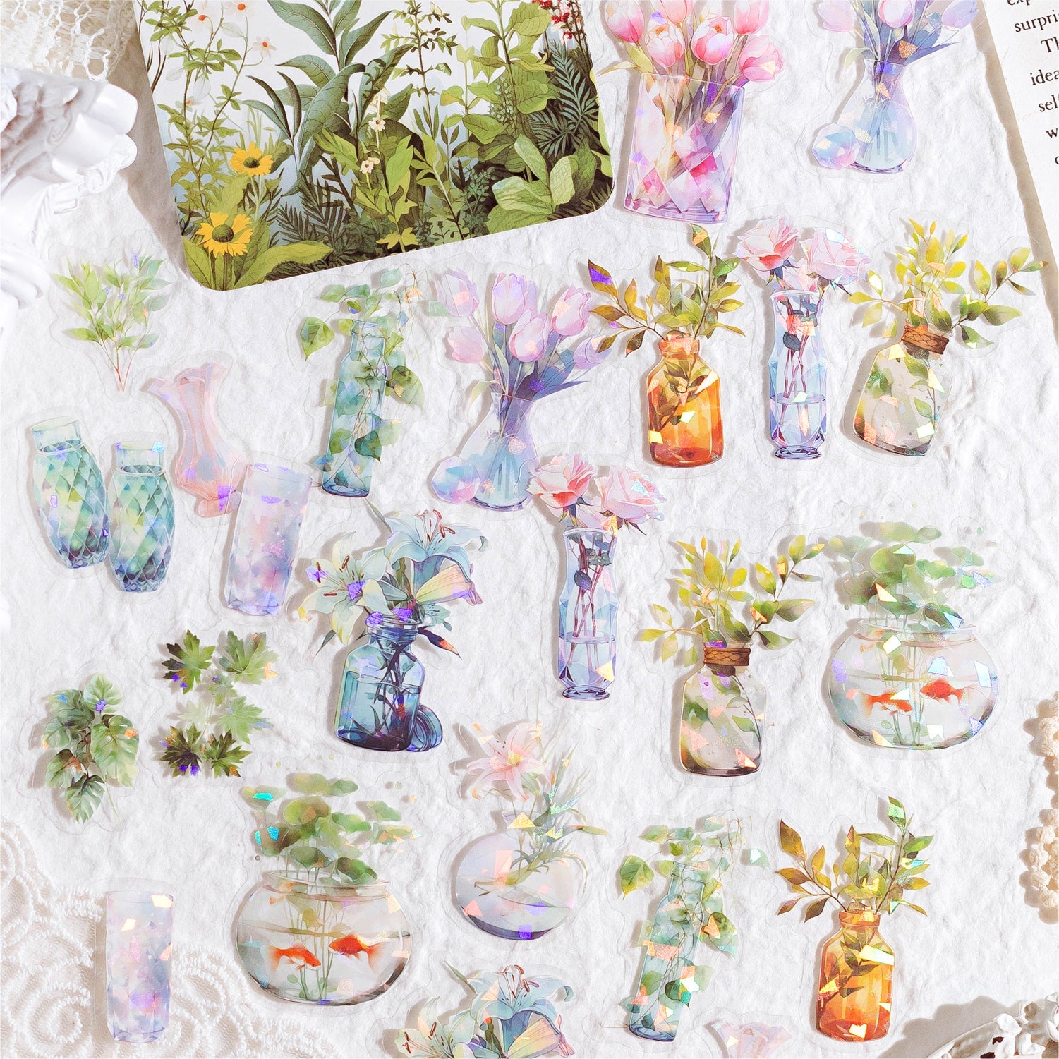 Botanical Aesthetic Flower PET Sticker