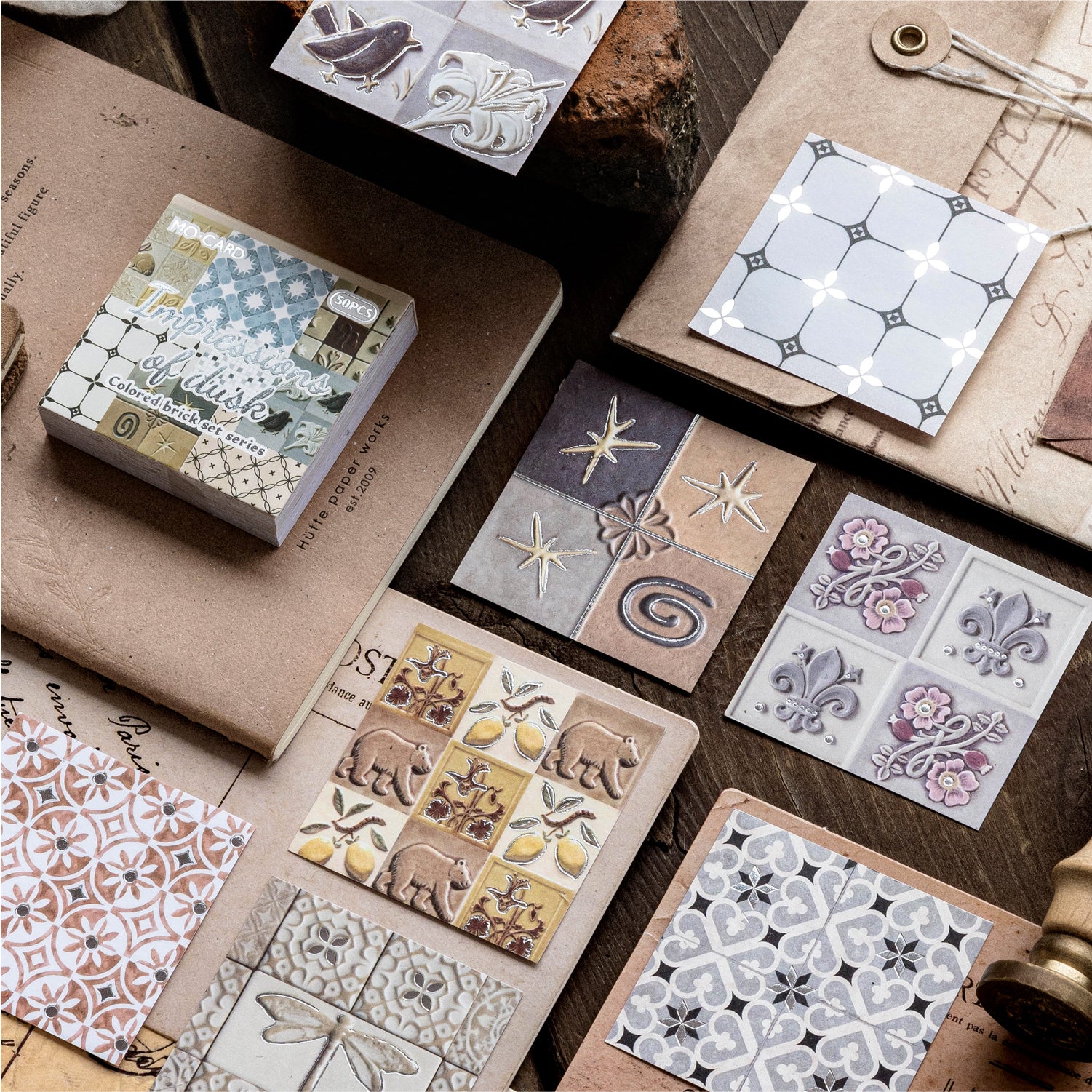 Silver Foil Floral Tile Sticker Book