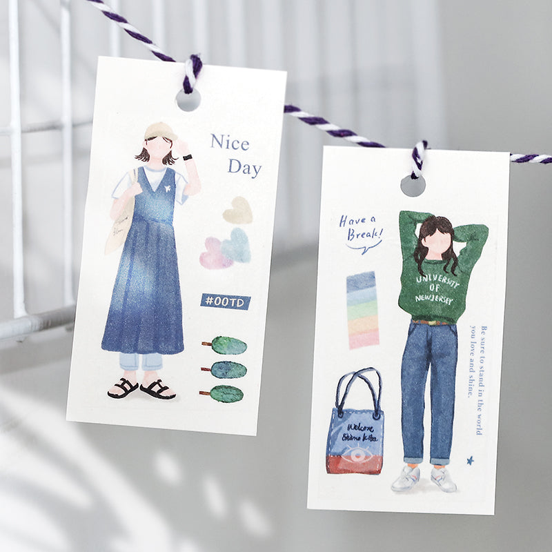 Daily Outfit Characters Washi Tape
