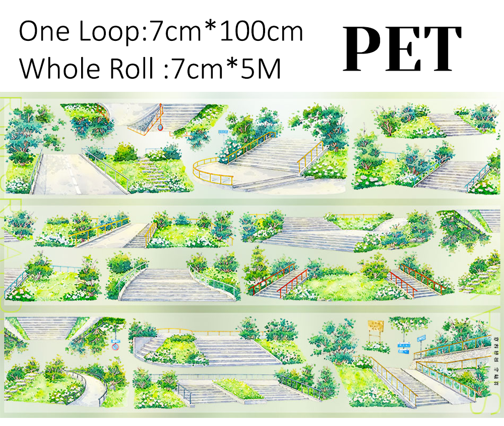 【ZERO】Green Steps Landscape PET Tape