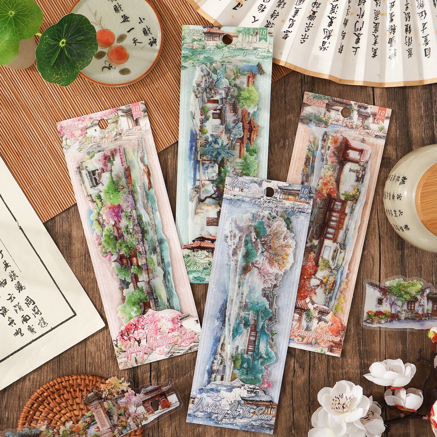 Leisurely Courtyard in All Seasons Sticker