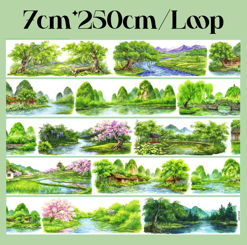 【SZCX】Pastoral Little Bridge Landscape PET Tape