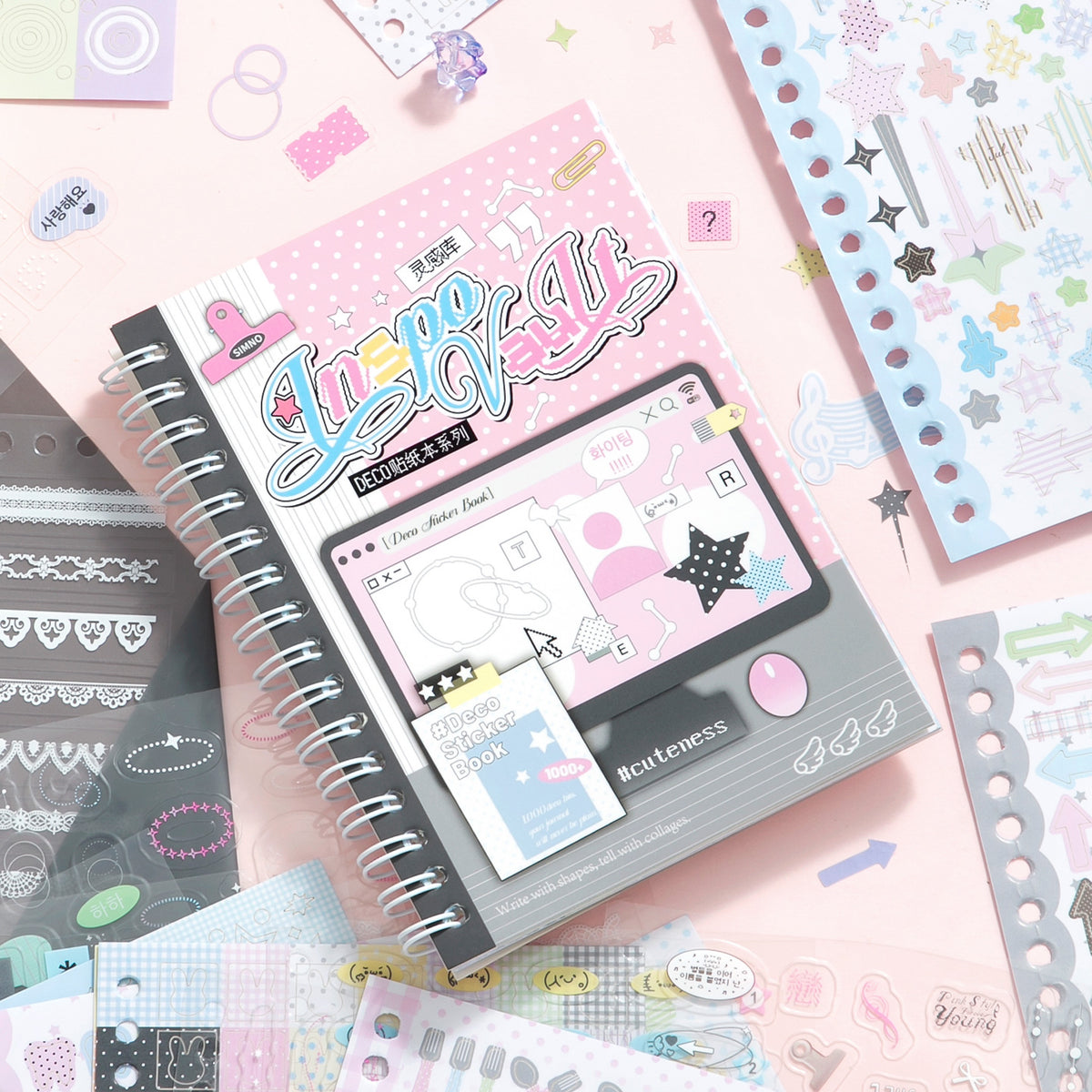 Deco Dual-material Basic Shapes Pre-cut Sticker Book