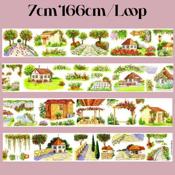 【SZCX】Red Pomegranate Town Landscape PET Tape
