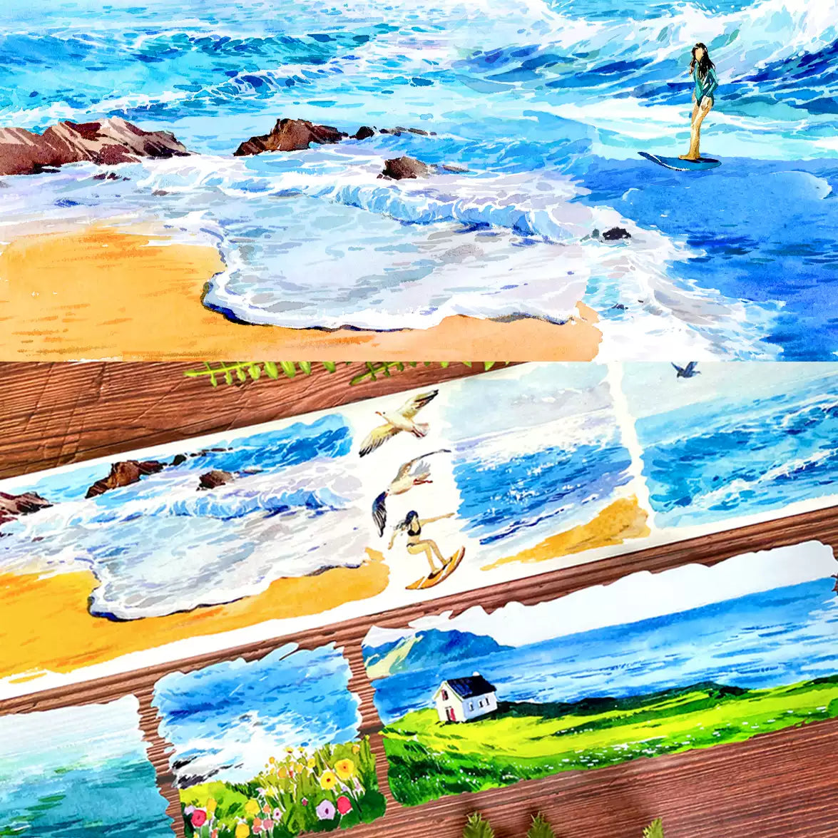 NEW Blue Reef and Sea Tide PET Tape (7cm* 140cm)