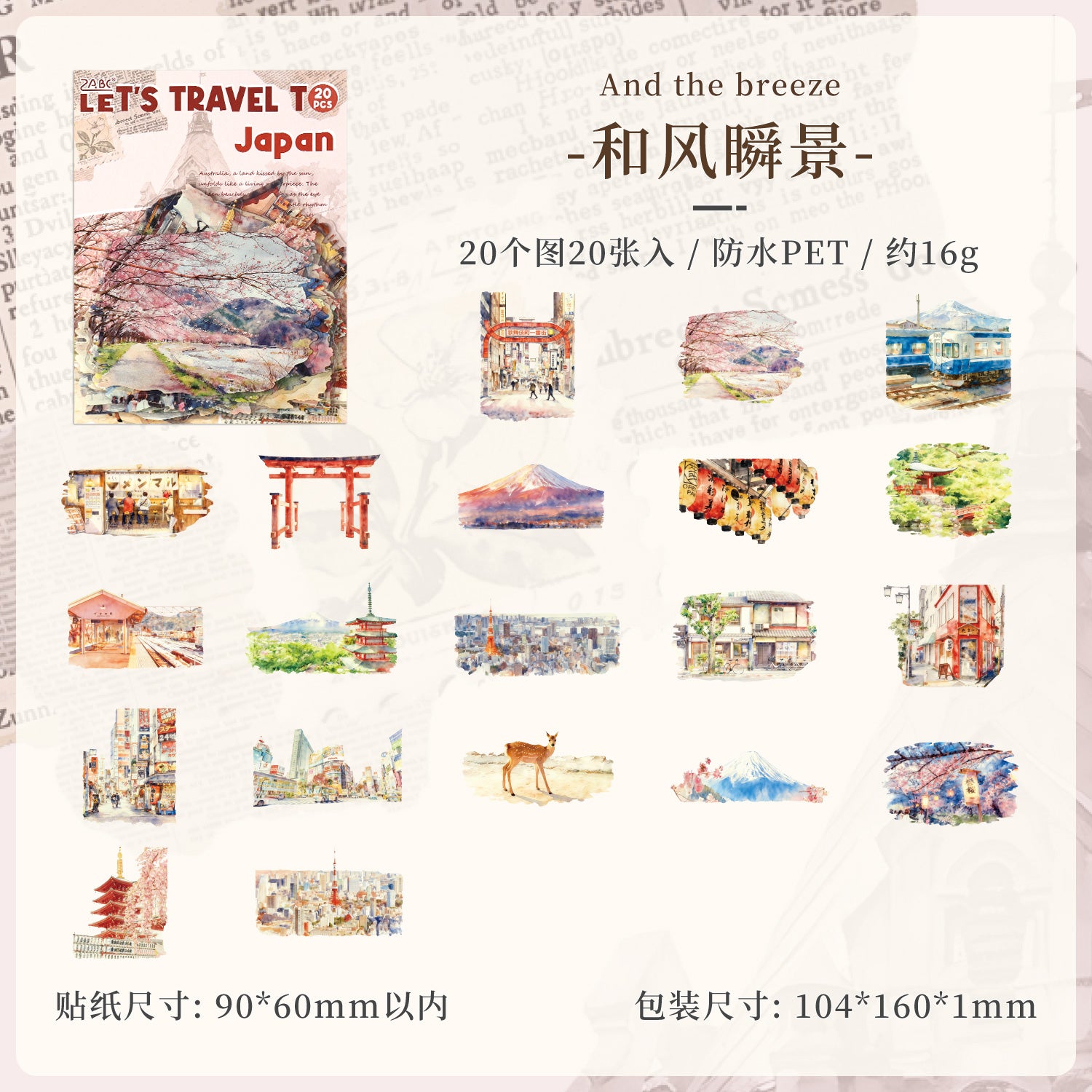 World Travel PET Sticker