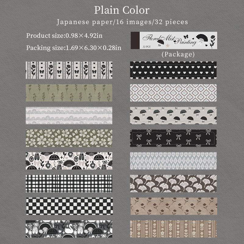 Floral Mist Painting Washi Sticker Book