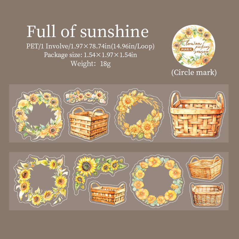 Flower Picking Season Pre-cut PET Tape