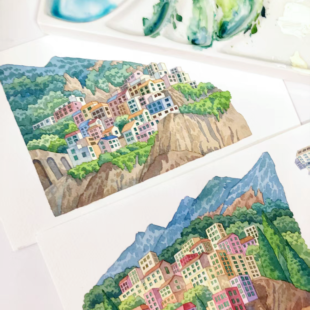 【MOOBOOM】 City in the Mountains Pre-cut Landscape PET Tape